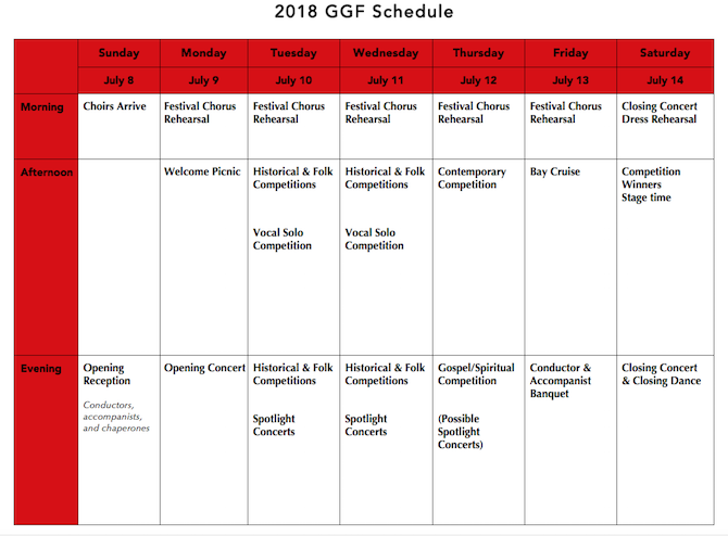 Schedule | Golden Gate Festival Schedule | Golden Gate Festival